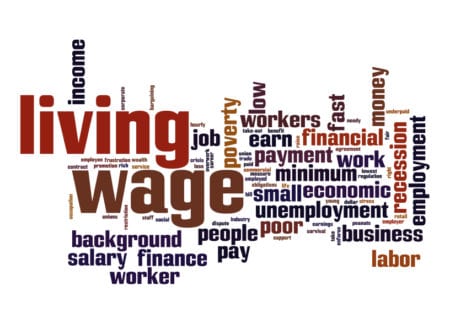 Living wage word cloud