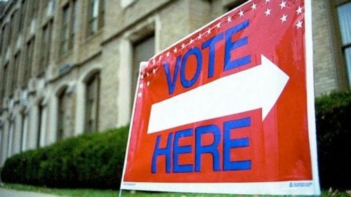 vote here sign