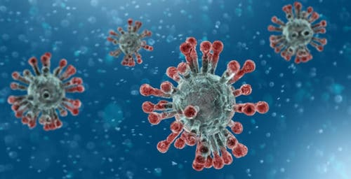 Microscopic view of Coronavirus, a pathogen that attacks the respiratory tract. Analysis and test, experimentation. Sars