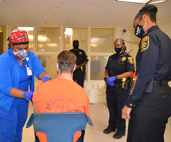 INMATE GETS COVID-19 VACCINE AT DEKALB COUNTY JAIL