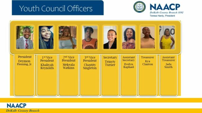 NAACP DeKalb 2021 YOUTH Executive Officers 2021