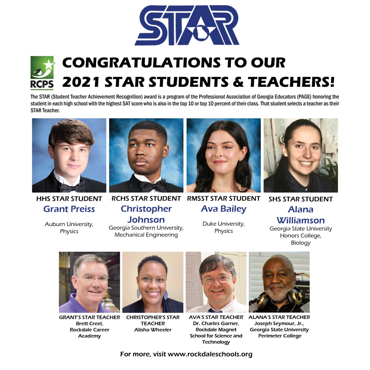 STAR Students and Teachers 2021 RCPS social media sq